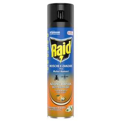 Raid Mosche e Zanzare Spray Fiori d'Arancio Insetticida, Antizanzare e Antimosche, Azione Rapida, 1 Confezione da 400 ml