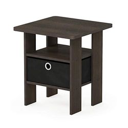 Furinno Andrey Mesa auxiliar, madeira, castanho-escuro/preto, tamanho único