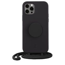 PopSockets x Just Elegance - Carcasa para iPhone 12/12 Pro Con un Collar Trenzado Extraíble y un PopTop intercambiable - Black