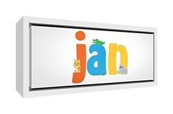 Little Helper JAN3084-FC-15DE houten ingelijste canvasdruk gepersonaliseerd met jongensnaam, Jan, groot, 34 x 88 x 3 cm