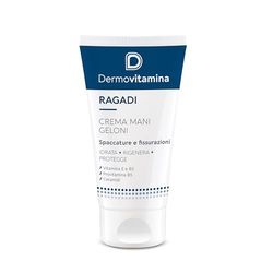 Dermovitamina Ragadi Geloni Creme Mani pés 75 ml, creme contra fissuras e gelões, com vitamina E, de ação regeneradora intensiva, protege, hidrata e nutre a pele de agressões externas