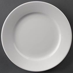 12X Athena, articoli per hotel, servizio piatti con bordo ampio da 165 mm, in porcellana bianca
