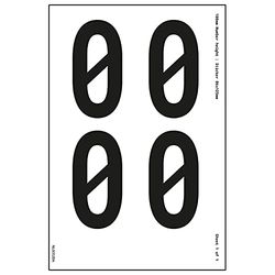 V Safety One Number Sheet - 0-13mm Number Height - 300x200mm - Self Adhesive Vinyl