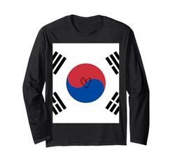 Bandiera della Corea del Sud Cuore Coreano Orgoglioso Patrimonio Maglia a Manica