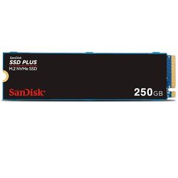 SanDisk SSD Plus 250GB M.2 NVMe SSD, Internal SSD, M.2 2280, PCIe Gen3.0, easy installation, Western Digital Dashboard, 3 Year Warranty