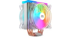 Mars Gaming MCPU66, Dissipatore CPU Triplo ARGB. 6 Heatpipes HCT, TDP 220W, 2x Ventole 120mm, Trasparenti
