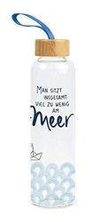 Grafik-Werkstatt Botella de cristal con texto divertido | con asa | 550 ml | mar