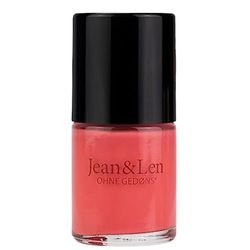 Jean & Len Plant-based Nail Polish Happy Coral (206), struttura ad asciugatura rapida, formula altamente pigmentata, smalto a base vegetale e vegano, con pennello largo, senza siliconi e parabeni, 12