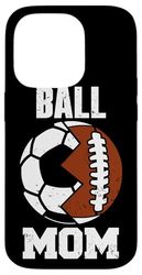 Ball Mom Funny Soccer Football Player Mom Case for iPhone 14 Pro