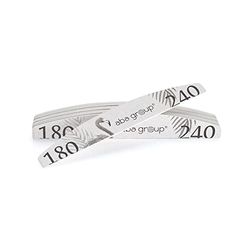 Aba Group Fresa Unghie - Lime per Unghie - Lime per Unghie Standard (4mm) 25 Pezzi - Punte Fresa Unghie Professionale - Set per Unghie - Doppia Faccia Lima per Unghie 180/240 - Forma Mezzaluna