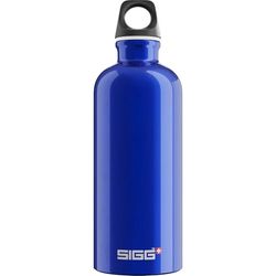 Sigg - Gourde Aluminium - Traveller Dark Blue - Certifiée Neutre En CO2 - Convient Aux Boissons Gazeuses - Étanche & Légère - Sans BPA - Pour Sport, Camping, Randonnée - Bleu Foncé - 0,6L
