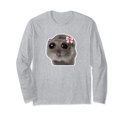 Trauriger Sad Hamster Meme Sad Hamster Sad Hamster Maglia a Manica