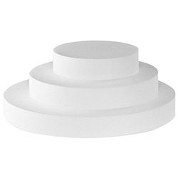 DECORA, 0173802 Alvo redondo de poliéster embalado individualmente, ideal como boneco para fazer bolos de chão, bordas retas, Ø 25 x H 2,5 cm.