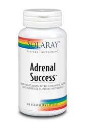 SOLARAY Adrenal Success | Adaptógenos Herbarios + Gaba & L-theanine Para Un Apoyo Saludable Al Estrés | Apto Para Veganos | 60 Vegcaps, One size.