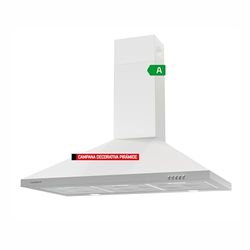 Corberó KURAMATHI960W Hotte décorative Pyramide Blanc 90 cm Débit 621,71m³/h 165W 3 Vitesses 2x Filtre Aluminium Filtre Charbon Efficacité Énergie A