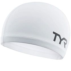 TYR Boné de natação confortável de silicone, unissexo, branco, M