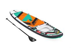 Hydro-Force Opblaasbare Stand Up Paddle Board | Complete set met handpomp, reistas en ingebouwd venster, 10FT, Breeze Panorama