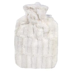 Hugo Frosch Warmwaterkruik klassiek, 1,8 l, met bekleding van dierlijke vacht look, wit