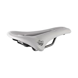 Selle San Marco ALLROAD Supercomfort Racing – Gravelfietszadel voor Bikepacking en E-bike, Extra Gelvulling, Xsilite Roestvrijstalen Frame – Maat L3, Ijsgrijs