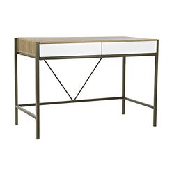 DKD Home Decor Escritorio Color Blanco, de Metal y MDF (110 x 55 x 76 centímetros)