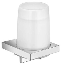 Distributeur de Savon Liquide KEUCO en métal chromé et Verre Cristal, Contenu Rechargeable env. 180ml, Distributeur de Savon pour Salle de Bains et Toilettes d'invités, Montage Mural, Edition 11
