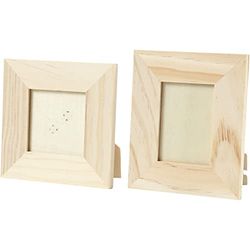 Frame, W: 9+10 cm, H: 10+11 cm, empress wood, 2pcs