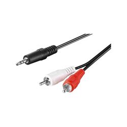 Goobay 51648 Adattatore Cavo Audio AUX, Jack da 3.5mm a Connettore RCA Stereo, CU, Nero, 1m Lunghezza del Cavo
