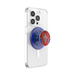 PopSockets: PopGrip Round para MagSafe - Anillo Adaptador para MagSafe Incluido - Soporte y Agarre para Teléfonos Móviles y Carcasas con un Top Intercambiable, Spiderman - Peter Parker Suit