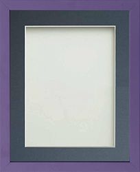 Frame Company Jellybean Range Purple Wooden A2 Picture Photo Frame with Blue Mount for Image A3 * Choice of Colours & Sizes* Fitted with Perspex