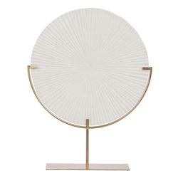 BigBuy Home Figura Decorativa Bianco Oro Cerchio 45 x 10 x 57 cm