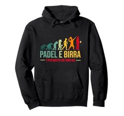 Padel E Birra Divertente Giocatore Padel Regalo Evolution Felpa con Cappuccio