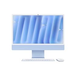 Apple iMac 24 écran retina 4,5K 512Go SSD 24 Go RAM Puce M4 CPU 10 cœurs GPU 10 cœurs Bleu