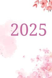 Kalender 2025 rosa Blumen