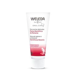 Weleda - Pasta de Dientes de Ratania, Limpia, Protege y Refuerza, Fortalece el Tejido Gingival, Previene el Retroceso de las Encías, 100% Natural, Sabor a Menta, Vegana, Sin Flúor - 75 ml