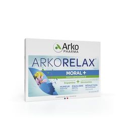 Arko pharma - Arkorelax Moral+ | Humeur positive - Équilibre émotionnel - Réduction de la fatigue - Sans dépendance | 15 jours - 30 comprimés