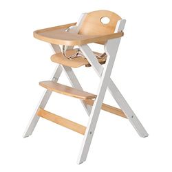 roba Cadeira dobrável Fold Up Smart - cadeira de bebé para comer compacta bandeja destacável - suporta 70 kg - madeira bicolor