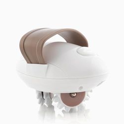 InnovaGoods® Elektrisk anticellulitmassageapparat, minskar celluliter och stramar upp huden, med 5 utbytbara huvuden, perfekt för hemmabruk, vit/brun färg.