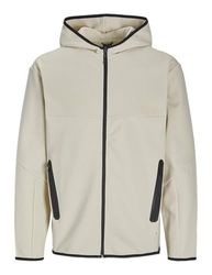 Jack & Jones Jcofusion Sweat Zip Hood Noos, Moonbeam/Detail: melangé, XS