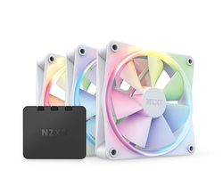 NZXT Ventole RGB F120 - RF-R12TF-W1 - Personalizzazione avanzata dell'illuminazione RGB - Raffreddamento silenzioso - Triplo (ventola e controller RGB INCLUSI) - Ventola da 120 mm - Bianco