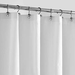 ALYVIA SPRING Rideau de Douche Extra Long en Tissu imperméable, Doux et léger avec aimants, Lavable en Machine, 183 x 243,8 cm, Blanc