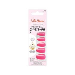 Sally Hansen uñas postizas salón efectos perfectos prensas, 011 I HEART YOU, no daña tus uñas naturales, manicura rápida y fácil, resultado profesional, cápsulas reutilizables.