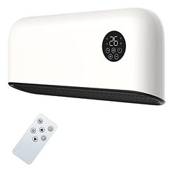 MYLEK Over Door Heater 2000W Wall Mounted Indoor Overdoor Hot Air Downflow Curtain - Fan - With Remote Control, PTC, (Silver, White) (MYOD606WH)