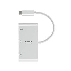 Aiino - Adaptador multipuerto HUB de USB-C a VGA + USB 3.0 + USB-C data. Reproduce, duplica, cargador - blanco