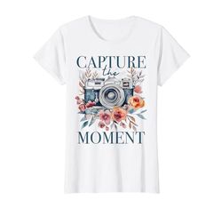 Fotógrafo Captura El Momento Cámara Flores Fotografía Camiseta