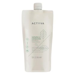 Actyva - Volym och kroppsvikt schampo för fint hår, volymgivande med linfrö, silikonfritt - 1 000 ml