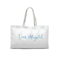 Bonamaison Printed Tote Bag, Reusable Grocery Bag, Shopping Bag, Machine Washable, Foldable, Canvas Cloth Bag with Handles, 47x42 Cm