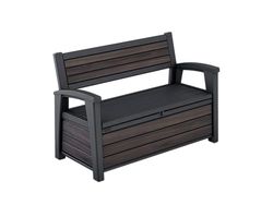 Keter Deco, Banco arcón Exterior, Baúl almacenaje, Capacidad 227 L, Resina, Acabado Efecto Madera Rosewood, 151.7 x 72.5 x 70 cm