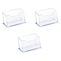 NA 3 Stks Visitekaarthouder Acryl Vrijstaande Brochure Folder Houders Display Plastic Visitekaartje Stands voor Kantoor Bureau Opslag (JY-011)