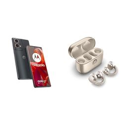 Moto G85 Urban Grey and Moto buds loop w/crystals by Swarovski