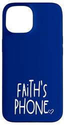 Faith's Phone Faith Nom personnalisé Blanc Bleu Coque pour iPhone 15
